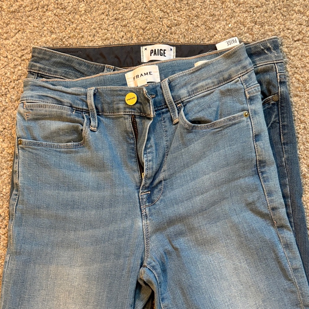 Frame and Paige Denim Light Blue High-Rise Women's Jeans - 2 pairs